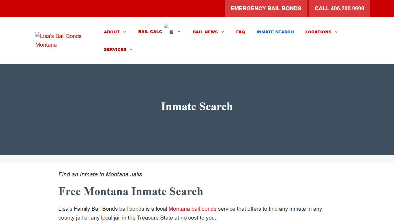 Free Inmate Search Of County Jails In Montana | Lisa's Family Bail Bonds