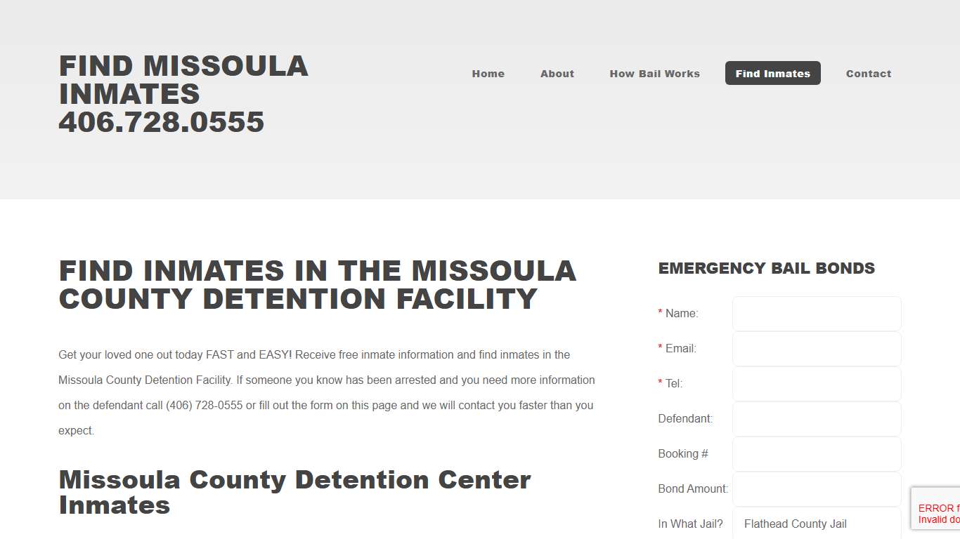 Find Inmates in Missoula | Missoula County Jail